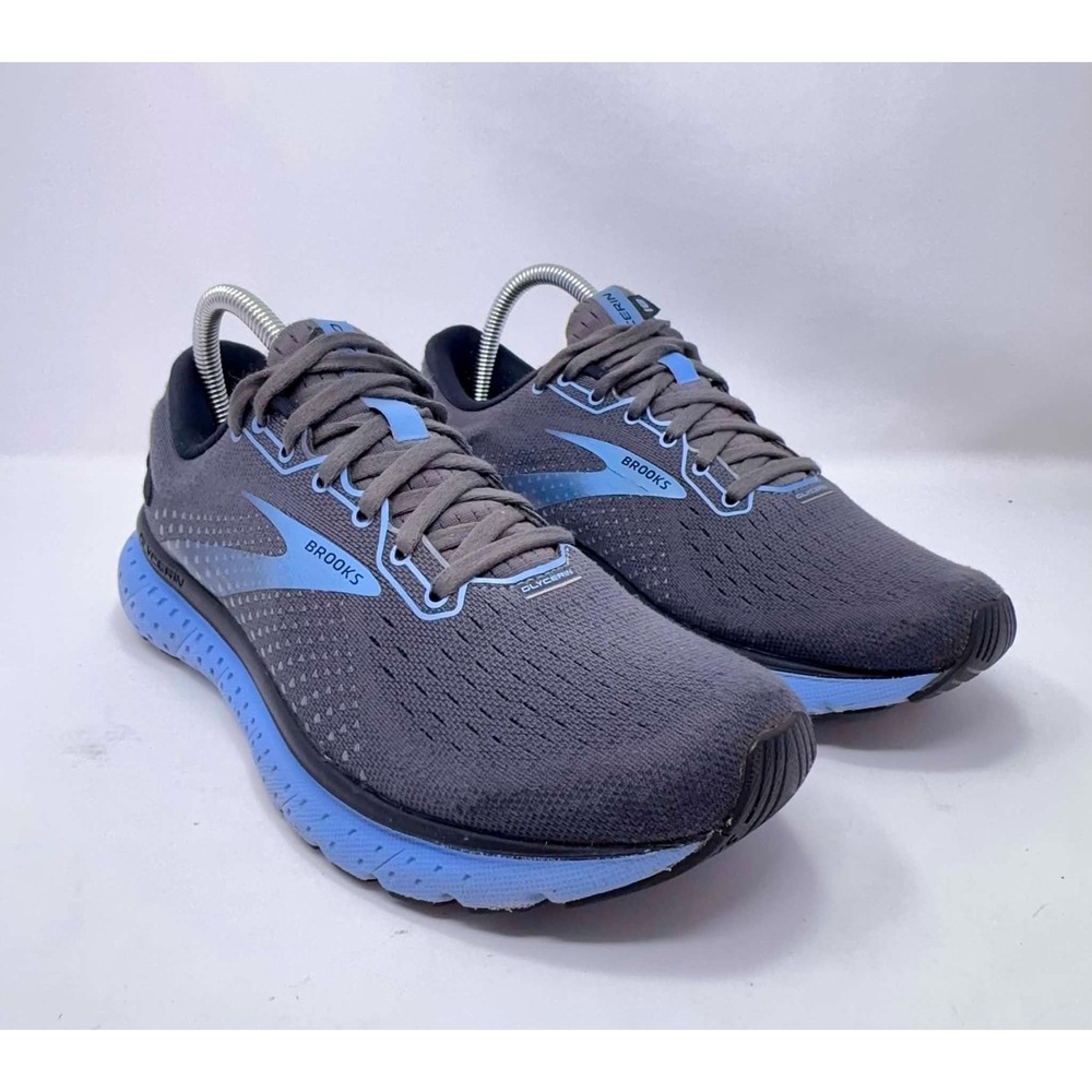 Brooks Glycerin 18 Womens 9 B Gray Blue Running Shoes 1203171B050 Comfort Walk